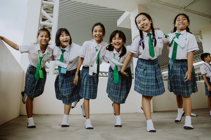 students in uniform